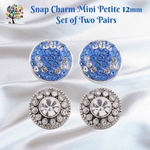 Snap Charm Mini Petite Snaps 12mm Includes Two Pairs Shown-Ideal for Earrings